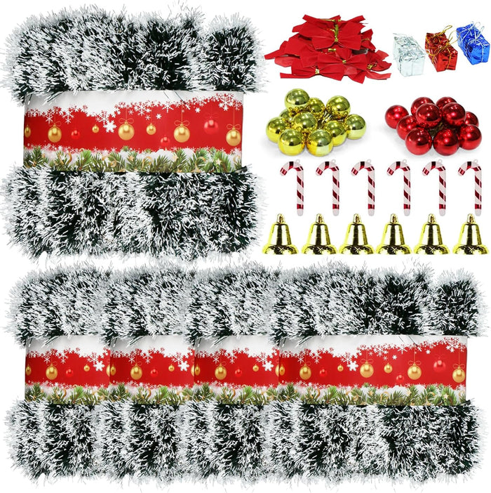5 Pack 250FT Christmas Garland Flower for Christmas and Non-Lit Soft Greenery Holiday Decor for Outdoor Indoor Artificial Christmas Twist Garland Home Artificial Greenery Wedding Party Decoration