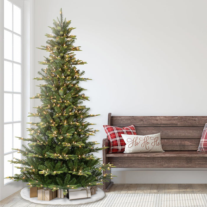 Puleo International 6.5 ft. Pre-Lit Slim Aspen Fir Artificial Christmas Tree with 350 UL-Listed Clear Lights