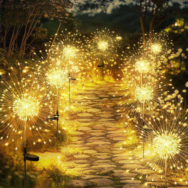 GIGALUMI Garden Outdoor Decor Lights 120LED 2Pack, Solar Garden Lights for Yard Outside Fairy Decorative,Solar Powered for Yard Pathway Flowerbed Planter Balcony Patio Decor（Warm White）