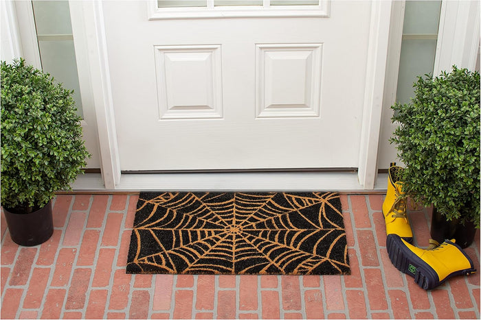 callowaymills 101951729 Scary Web Doormat, 17x29, Black and Natural