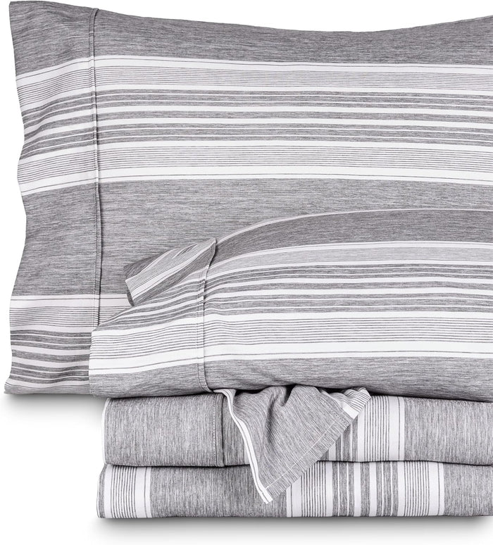 Bare Home Queen Sheet Set - Luxury 1800 Ultra-Soft Microfiber Double Brushed - Deep Pockets - Easy Fit - 4 Piece Set - Bedding Sheets & Pillowcases (Queen, Gingham Blue)