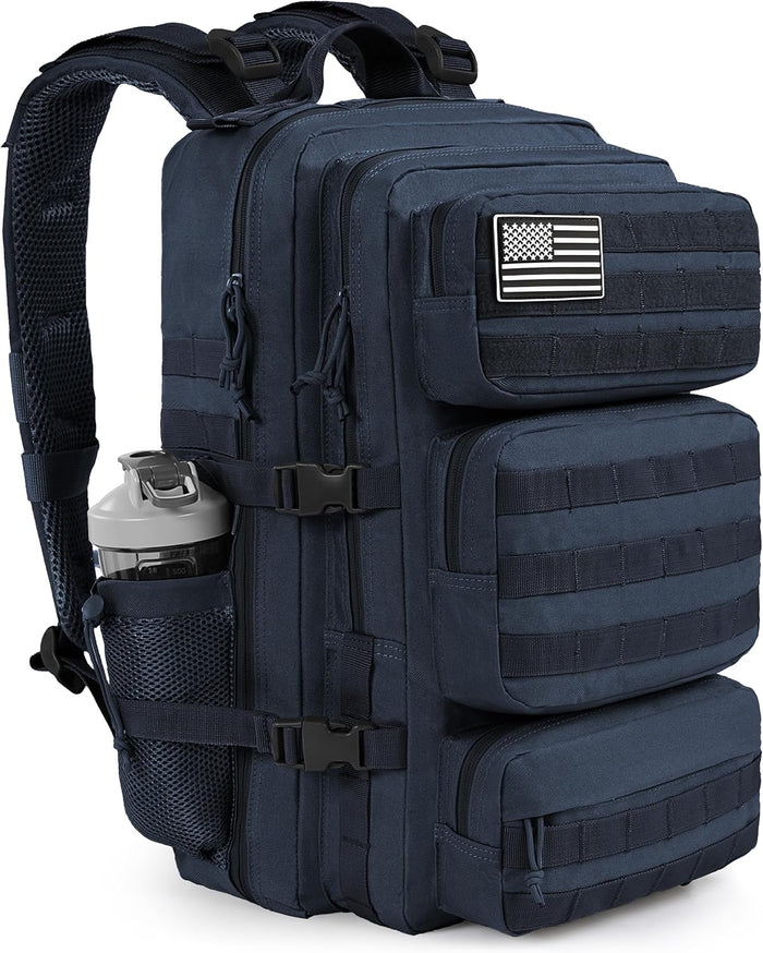 Military Tactical Backpack 50L Large Day Backpack for Men Molle Army 3 Days Assault Pack Bug Out Bag Water Resistant and Heavy Duty Hiking Treeking Rucksack - Black Camo