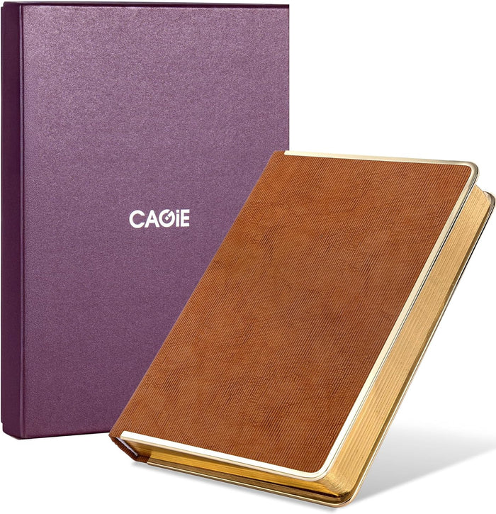 CAGIE Lined Journal for Men Women, Tree Growth Ring Leather Bound Journal Notebook, 256 Pages 100 GSM Journals for Writing, A5 Hardcover Journaling Notebooks for Work, Note Taking