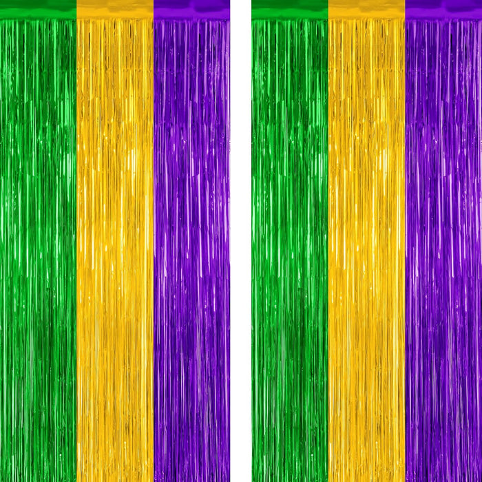 2 Pack Backdrop Curtains, 3.28 Feet x 7.05 Feet Sky Blue Tinsel Backdrop, Metallic Fringe Curtains Foil Tinsel Party Streamer, Winter Backdrop Happy Birthday Party Supplies