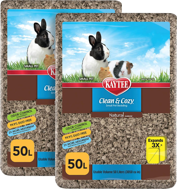 Kaytee Clean & Cozy Natural Paper Bedding, Made for Small Animals, 49.2 Liters