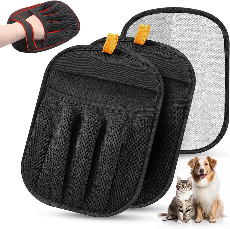 Pet Hair Removal Glove for Cats & Dogs, Upgraded Five-Finger Electrostatic Pet Hair Gloves, Reusable Magic Brush Pet Hair Remover Tool for Laundry, Couch, Carpet, Car Seat