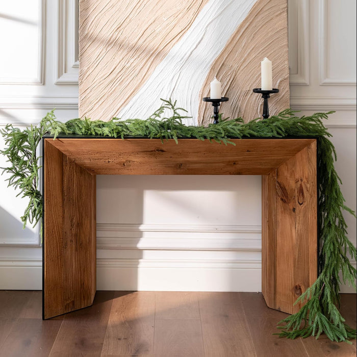 Deluxe Christmas Garland – Real Touch Norfolk Pine Garland for Mantel, Staircase, Arches, and Holiday Decor, Artificial Greenery (Norfolk Pine Garland, 6Feet)