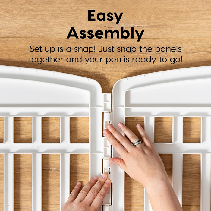 IRIS USA 24" 4-Panel Puppy Playpen, 35 x 35 x 24, Puppy Fence, Dog Playpen, Dog Play Pen Indoors, Pet Fence, Puppies/Small Dogs, White