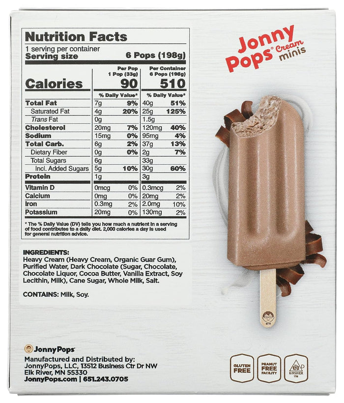 JONNYPOPS Mini Chocolate Fudge Bars, 6.75 OZ