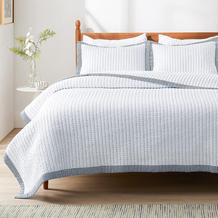 Bedsure Quilts Queen Size - Queen Quilt Bedding Set Bedspread Coverlet Comforter, Lightweight Corduroy Pattern Bedspread, 3-Piece Set with 90"x96" Coverlet & 2 Pillow Shams, All-Season Soft Microfiber