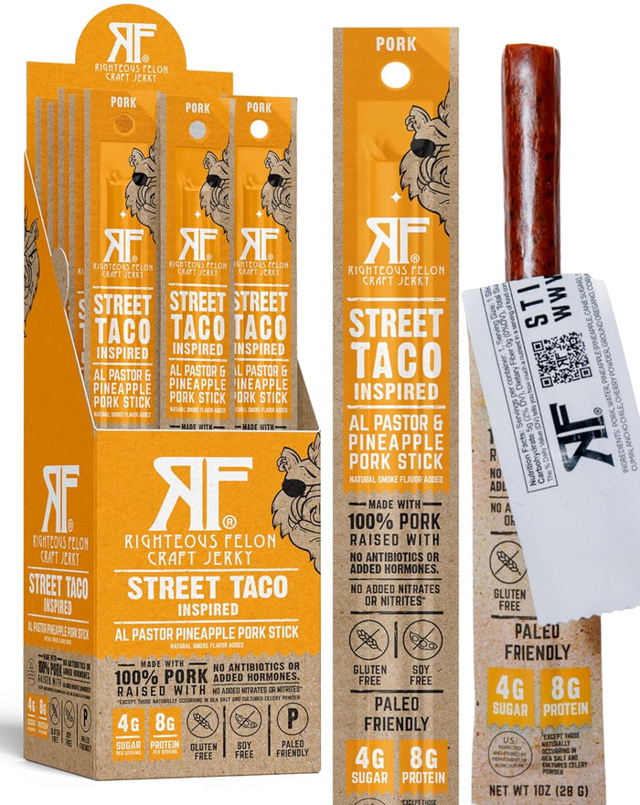 Righteous Felon Meat Sticks Variety Pack | Healthy Snack for Adults | Gluten Free & Keto Meat Sticks | Low Sugar & High Protein | Turkey, Pork, Beef Sticks | Jerky Gifts for Men | 24 Pack