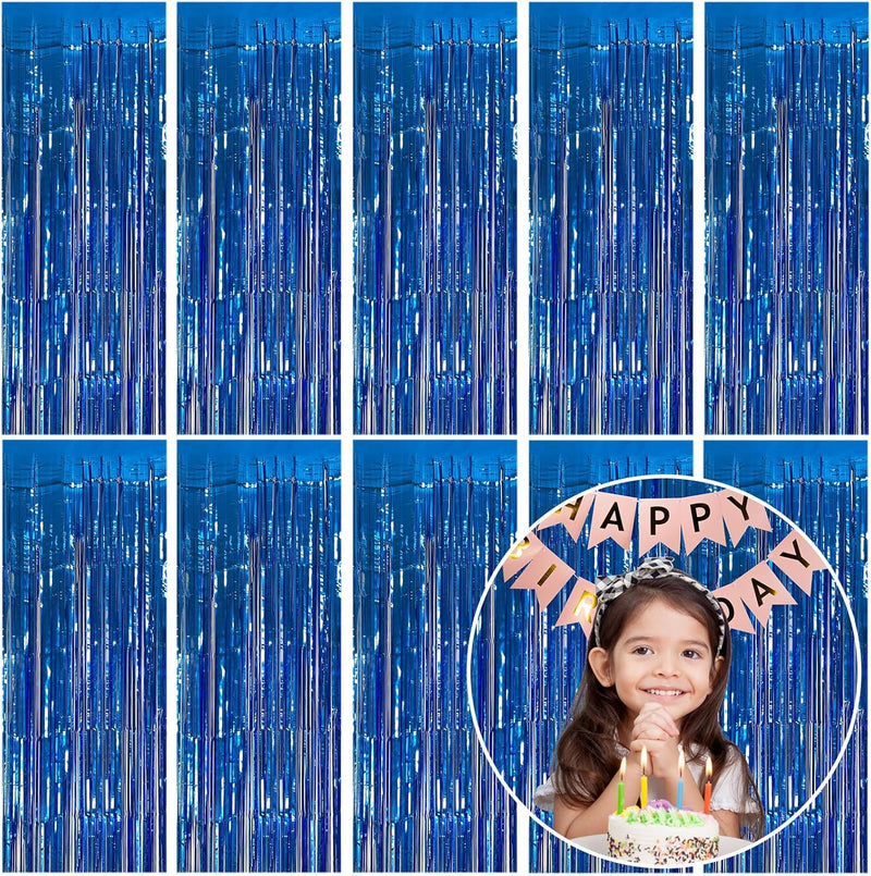 2 Pack Foil Curtain Backdrop Silver Metallic Tinsel Foil Fringe Curtains Photo Booth Props for Birthday Wedding Engagement Baby Shower Bachelorette Christmas Holiday Celebration Party Decorations