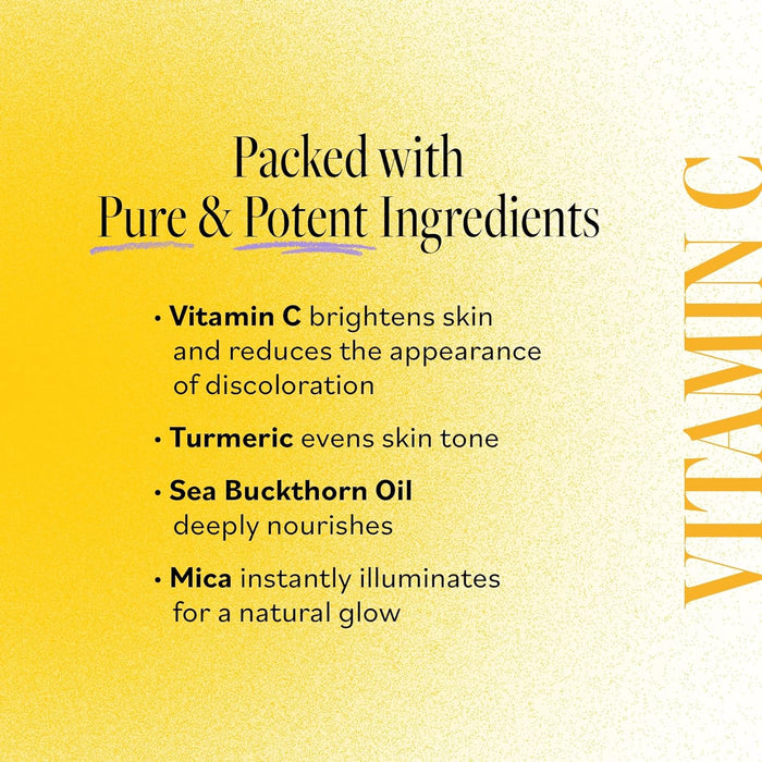 Derma E Vitamin C Glow Face Oil, 1 Fl Oz, Nourishes, Brightens and Illuminates for Radiant Skin, Moisturizing Vitamin C Oil with Turmeric, Seabuckthorn and Red Raspberry
