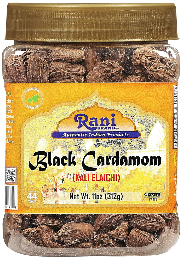 Rani Black Cardamom Pods (Kali Elachi) Whole Indian Spice 14oz (400g) ~ All Natural | Vegan | Gluten Friendly | NON-GMO | Kosher | Indian Origin | Smokey, Tsaoko, Cao Guo, Bach Dan Khau, Badi