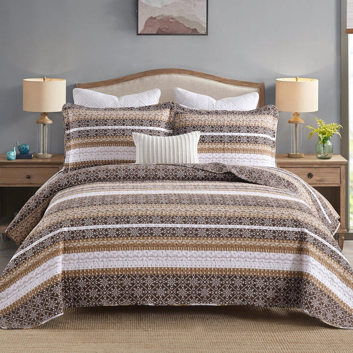 Homzard Quilts Queen Size - Black and White Queen Comforter Set, 100% Cotton Black Grey Striped Bedding Set, Lightweight Reversible Bedspread Set, 3 Piece All Season
