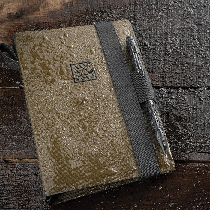 Rite in the Rain Weatherproof Side Spiral Kit: TPU Fabric Cover, 4.625" x 7" Black Notebook, and Tough Mechanical Pencil (No. M973-KIT)