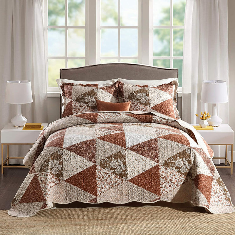 Travan 3-Piece Queen Quilt Sets with Shams Oversized Bedding Bedspread Reversible Soft Coverlet Set, Queen Size