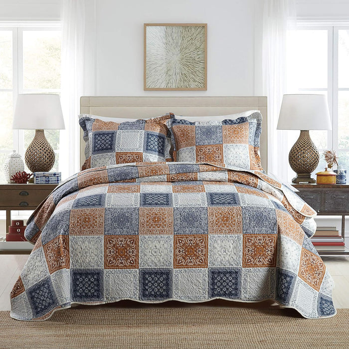 Travan 3-Piece Queen Quilt Sets with Shams Oversized Bedding Bedspread Reversible Soft Coverlet Set, Queen Size