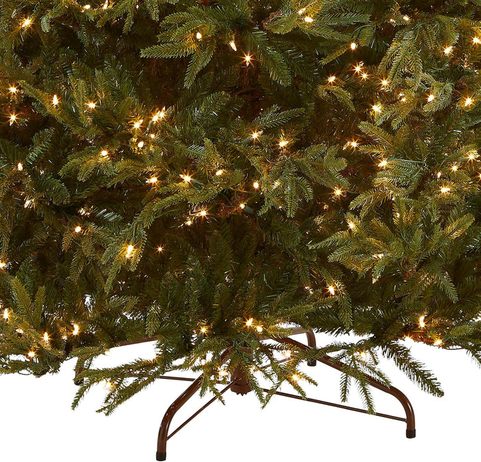 National Tree Company Pre-Lit 'Feel Real' Artificial Full Christmas Tree, Green, Frasier Grande, White Lights, Includes Stand, 6.5 Feet