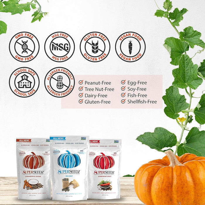 Super Seedz Seed Pumpkin Somewhat Spicy 5 Ounce - Pack of 2