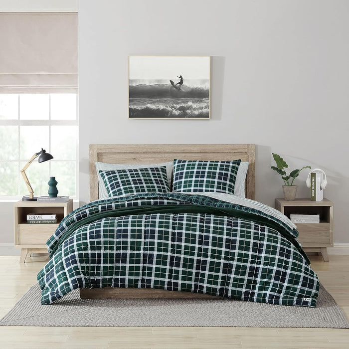 Nautica - Twin/Twin XL Comforter Set, Soft Brushed Bedding with a Relaxed Feel for Year-Round Use, 2 Piece Bed Set with Matching Pillowcase (Heathered Block Grey)