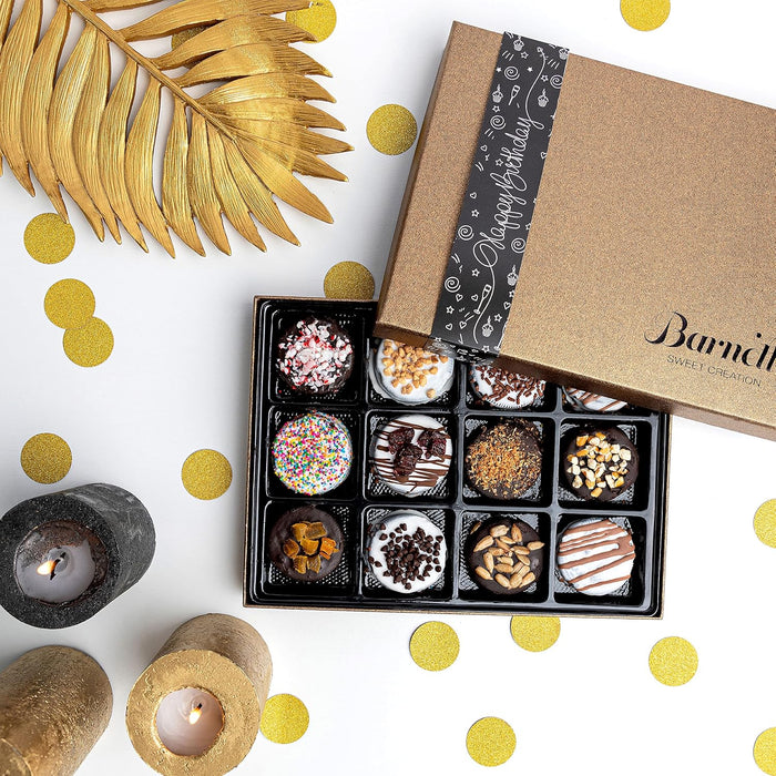 Barnetts Happy Birthday Gifts Chocolate Cookies Basket for Women, Prime for Mom, Wife, Aunt, Grandma, Niece, Daughter, Sister, Best Friend