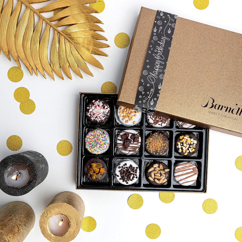 Barnetts Happy Birthday Gifts Chocolate Cookies Basket for Women, Prime for Mom, Wife, Aunt, Grandma, Niece, Daughter, Sister, Best Friend