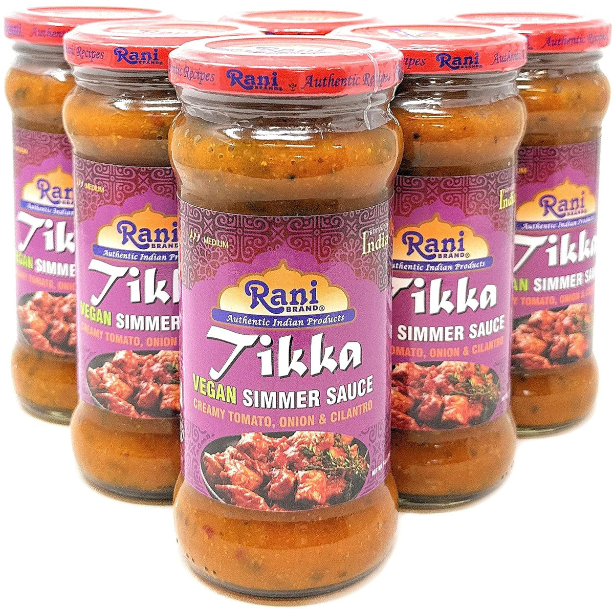 Rani Tikka Masala Cooking Spice Paste 10.5oz (300g) Glass Jar, Pack of 5+1 FREE ~ No Colors | All Natural | NON-GMO | Vegan | Gluten Free | Indian Origin