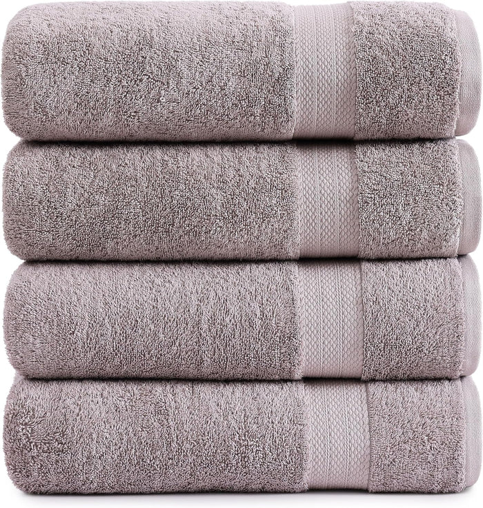 Lane Linen 100% Cotton 24 Pc Bathroom Towel Set - Ring Spun, Quick Dry, Soft & Absorbent - 2 Bath Sheets, 4 Fingertip Towels, 4 Bath, 6 Hand Towels, 8 Washcloths - Hotel Quality Towel Set - Space Grey