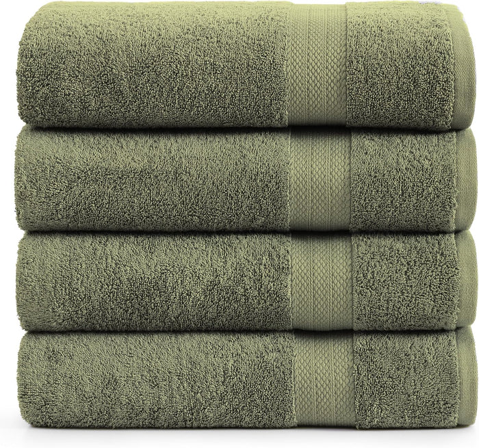 Lane Linen 100% Cotton 24 Pc Bathroom Towel Set - Ring Spun, Quick Dry, Soft & Absorbent - 2 Bath Sheets, 4 Fingertip Towels, 4 Bath, 6 Hand Towels, 8 Washcloths - Hotel Quality Towel Set - Space Grey
